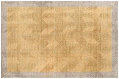 Orbit Yellow Polyester Rug 200cm X 290cm