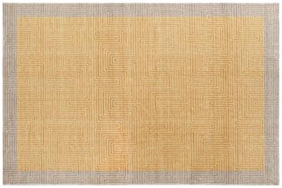 Orbit Yellow Polyester Rug 160cm X 230cm