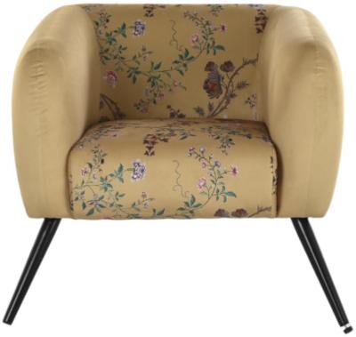 Shimla Yellow And Black Fabric Armchair