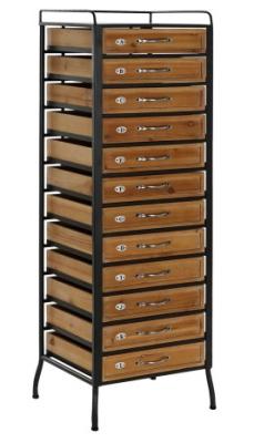 Product photograph of Jenkins Natural Black Metal Multi Drawer Cabinet from Choice Furniture Superstore