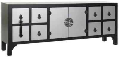 Oriental Black And Silver 130cm Large Tv Unit