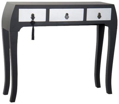 Product photograph of Tate Black And Silver 3 Drawer Console Table from Choice Furniture Superstore