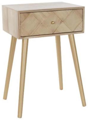 Luca Light Brown 1 Drawer Side Table