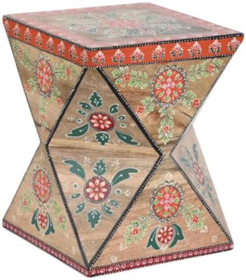 Image of Viva Multicoloured Wood Square Side Table