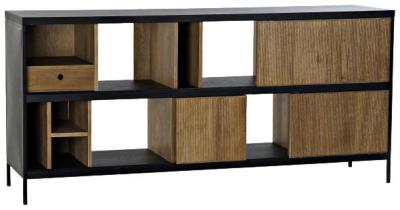 Product photograph of Natural And Black 160cm Tv Cabinet from Choice Furniture Superstore