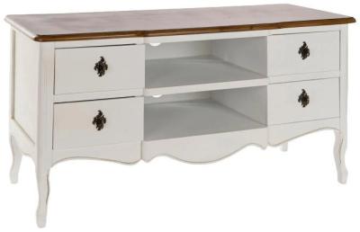 Image of Chloe White and Brown Wood 120cm TV Cabinet