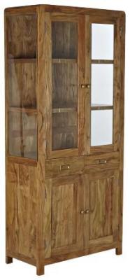 Product photograph of Baltimore Natural Acacia 4 Door Display Cabinet from Choice Furniture Superstore