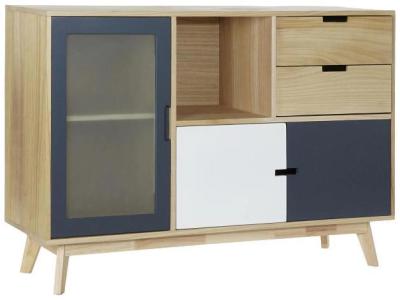 Product photograph of California Multi Coloured Wood 120cm Small Sideboard - 3 Doors from Choice Furniture Superstore