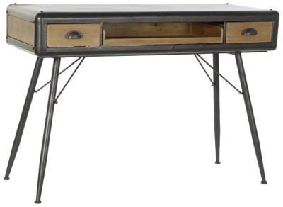 Product photograph of Indel Industrial Style Wood And Metal 3 Drawer Desk from Choice Furniture Superstore