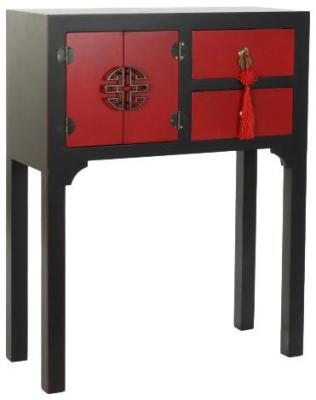 Product photograph of Fusion Red And Black 2 Door Console Table from Choice Furniture Superstore