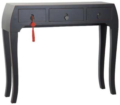 Product photograph of Isla Black 3 Drawer Console Table from Choice Furniture Superstore