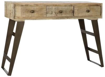 Product photograph of Fusion Natural Wood 3 Drawer Console Table from Choice Furniture Superstore