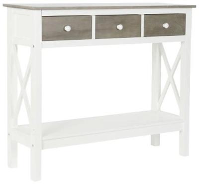 Product photograph of Detroit White And Grey 3 Drawer Console Table from Choice Furniture Superstore