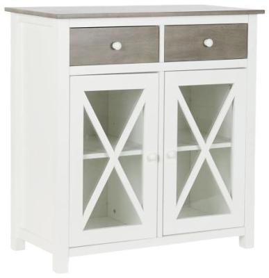 Product photograph of White And Grey 2 Door Cabinet from Choice Furniture Superstore