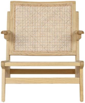 Tropical Natural Elm Wood And Rattan Armchair