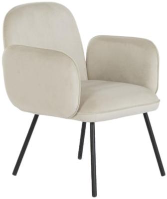 Beige And Black Fabric Armchair