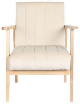 Beige And Natural Fabric Armchair