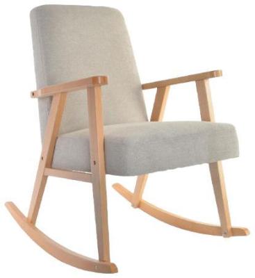 Scandi Beige Fabric Rocking Chair