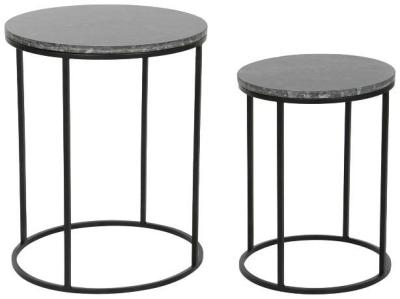 Black Metal Side Table Set Of 2