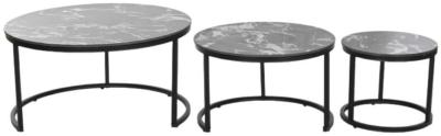 Modern Black Ceramic Side Table Set Of 3