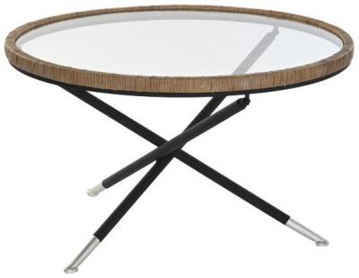 Scandi Glass Top Round Side Table