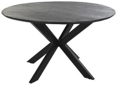 African Black Mango Wood 4 Seater Round Dining Table