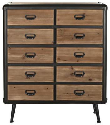 Loft Black And Brown Multi Drawer Chest