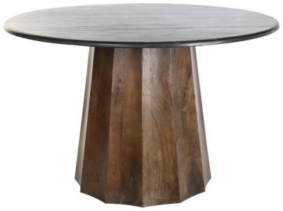 Modern Black Marble 4 Seater Round Dining Table