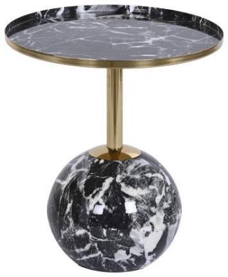 Modern Black And Golden Metal Side Table