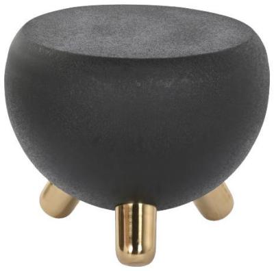 Glam Black And Golden Metal Side Table