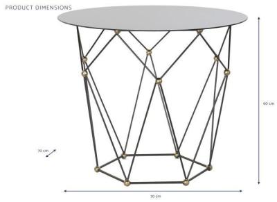 Loft Black And Golden Metal Side Table