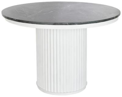 Modern Black Marble 2 Seater Round Dining Table