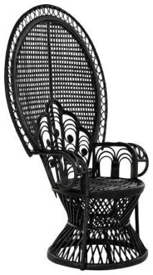 Product photograph of Emmanuelle Black Rattan Armchair from Choice Furniture Superstore