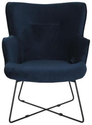 Blue And Black Fabric Armchair