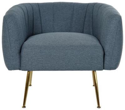 Blue And Golden Fabric Armchair