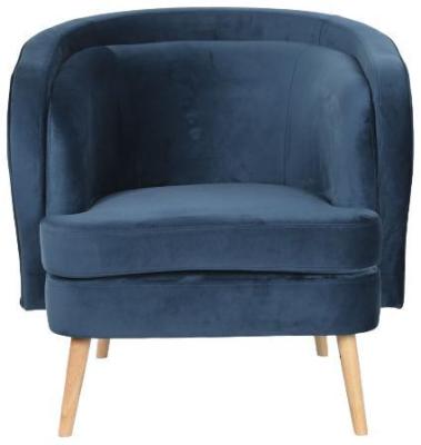 Blue And Natural Fabric Armchair