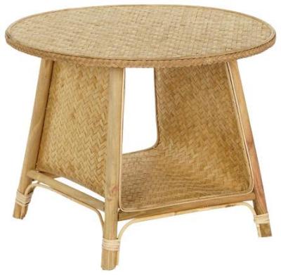 Tropical Brown Wood Side Table