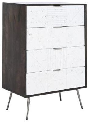 Modern Dark Brown 4 Drawer Chest