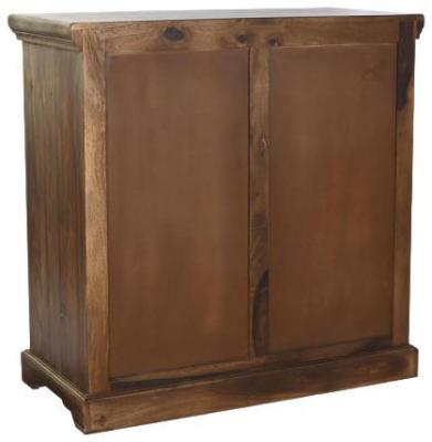 Dark Brown Sheesham 90cm Small 2 Door Sideboard