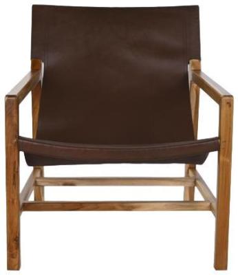 Dark Brown Leather Armchair