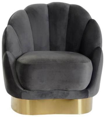 Modern Dark Grey Fabric Armchair