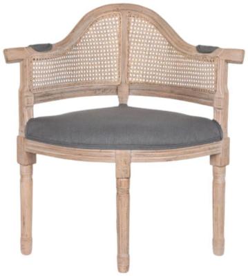 Product photograph of 2 X Traditional Wood And Dark Grey Fabric Chair from Choice Furniture Superstore