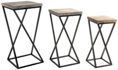 Loft Dark Gray Wood Side Table Set Of 3