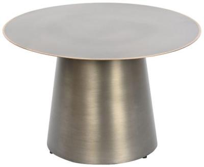 Modern Dark Gray And Golden Metal Side Table