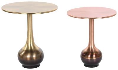 Golden Metal Side Table Set Of 2