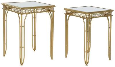 Arabian Golden Metal Side Table Set Of 2