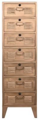 Loft Golden Metal 7 Drawer Tall Chest