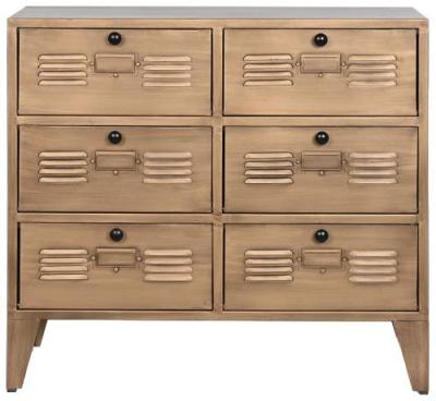 Loft Golden Metal 6 Drawer Chest