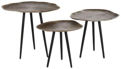 Golden Metal Side Table Set Of 3