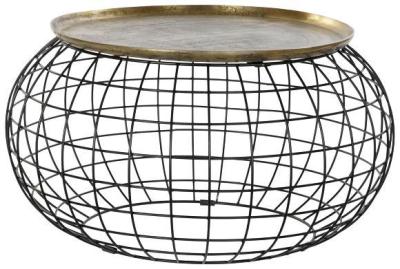 Loft Golden And Black Round Side Table